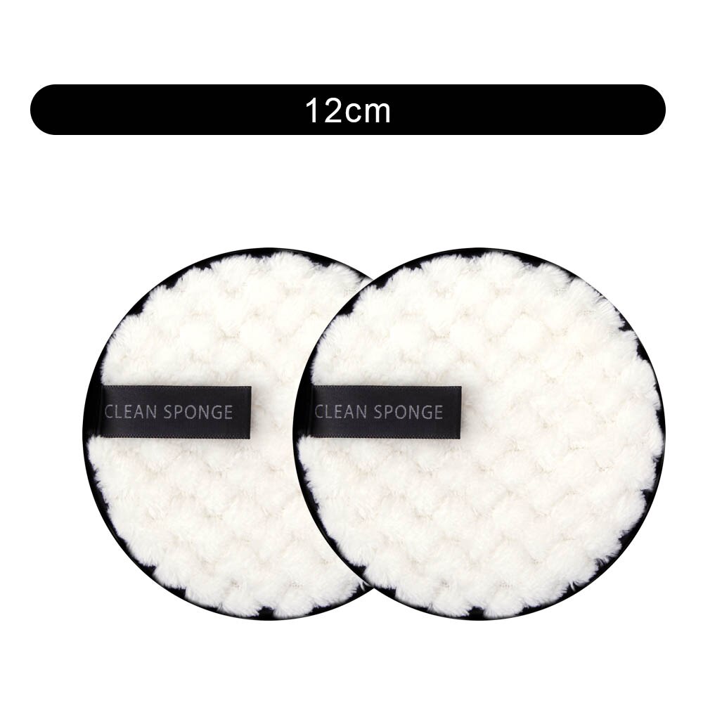 1/2 pces removedor de maquiagem reutilizável almofadas rosto lavagem toalha limpeza disco microfibra pano removedor reutilizável juntas removedor de maquiagem sopro: 2pcs White