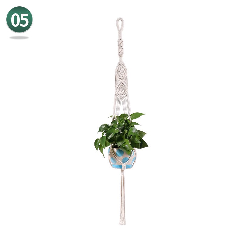 Hanging Baskets 100% cotton Handmade Plant Holder Macrame Plant Hanging Flowerpot Wall Decor handcrafted plant hangers: 5
