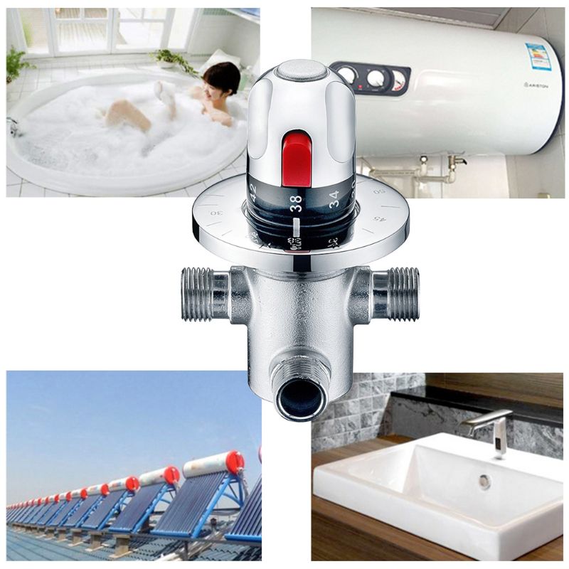Brass Thermostatic Mixer Valve Water Temperature Control Valve for Bath Shower B0KC