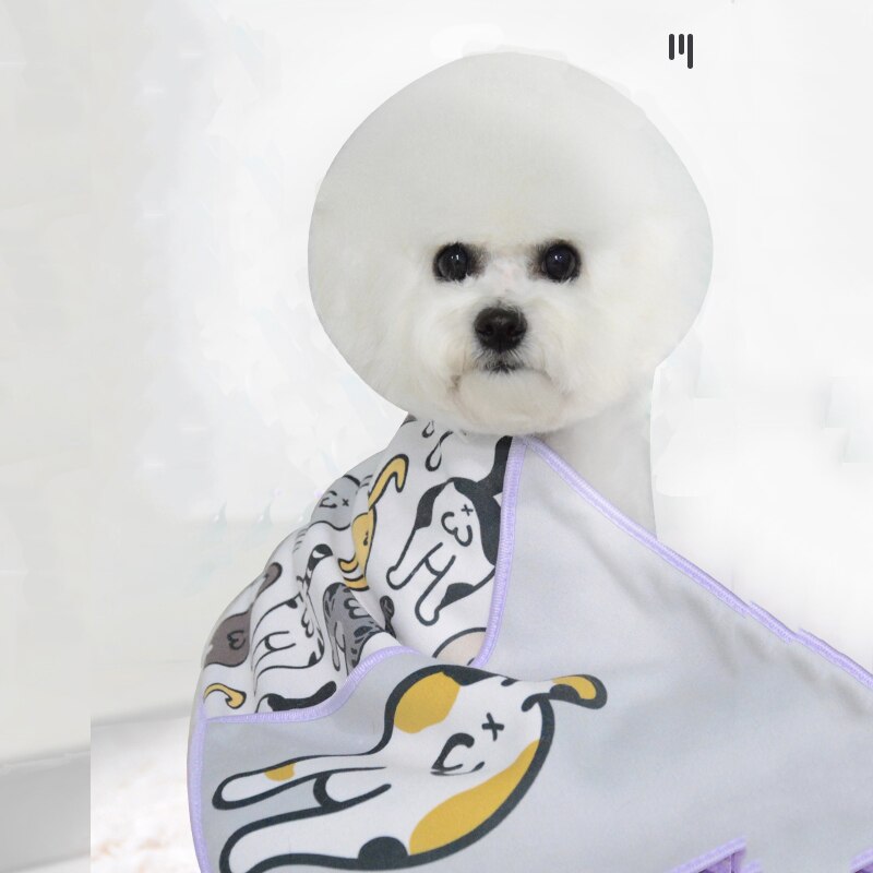 Hundeabsorberende håndkle kjæledyr hund badehåndkle kjæledyr tørkehåndkle ultraabsorberende mikrofiber mykt materiale mikrofiber potetrykk badehåndkle