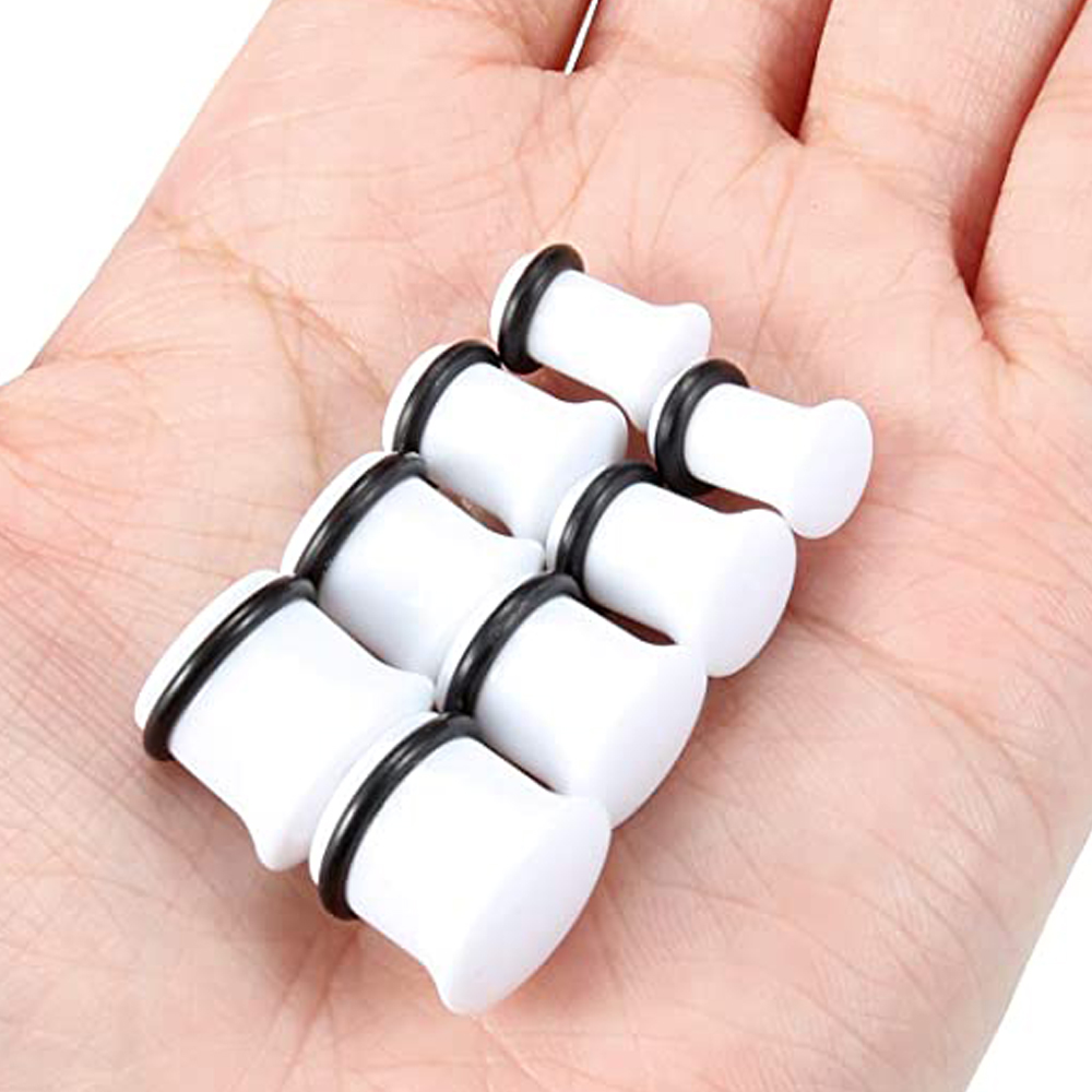 Set Van 1 Paar Enkele Flare Acryl Oordopjes Tunnel Expander Piercing Oormeters Met O-Ring 5-20Mm