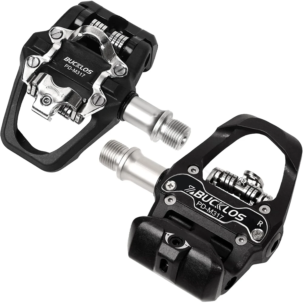BUCKLOS para SPD/LOOK DELTA Pedal de bicicleta de doble función Pedal de bloqueo automático pedales de bicicleta de montaña de carretera con tacos de bicicleta