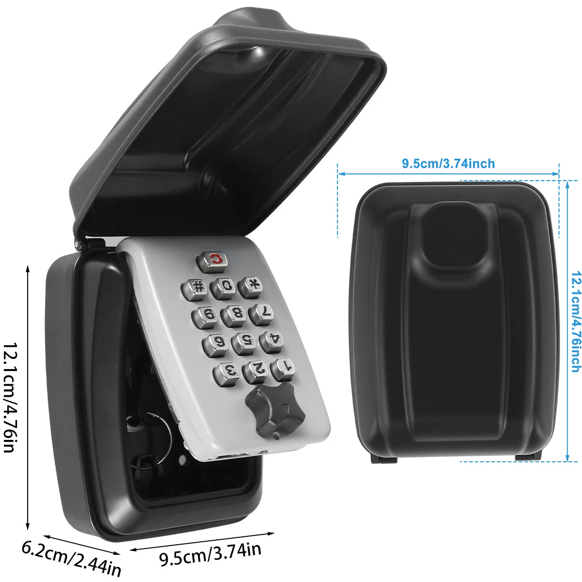 Key Lock Box Wall-Mount Secret Code Security Key Safe Storage Box No Key Home Office Weatherproof Safe Key Keeper Organizer