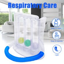Ejercitador de respiración de tres bolas, equipo de entrenamiento de espirómetro, función de pulmones, Vital, , 1 Uds.,