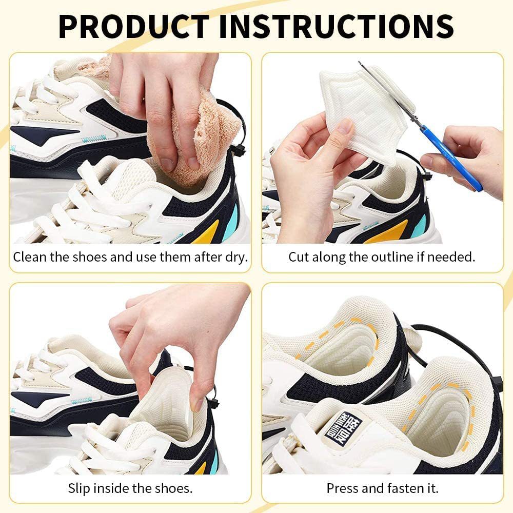 Plantillas para zapatos, almohadillas para el talón para zapatos deportivos, almohadilla para los pies de tamaño ajustable, plantilla protectora para el talón, pegatina trasera, 1/3/5 pares