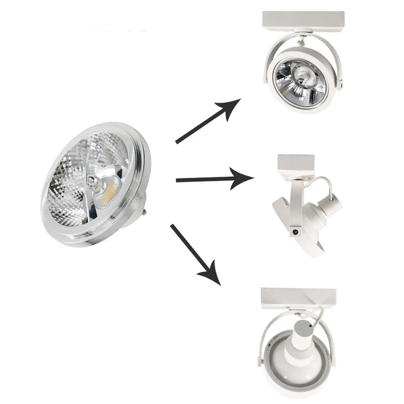 Luz Led AR111 regulable 12W COB LED GU10 G53 lámpara reflectora QR111 ES111 bombilla de luz 12V AC 85-265V