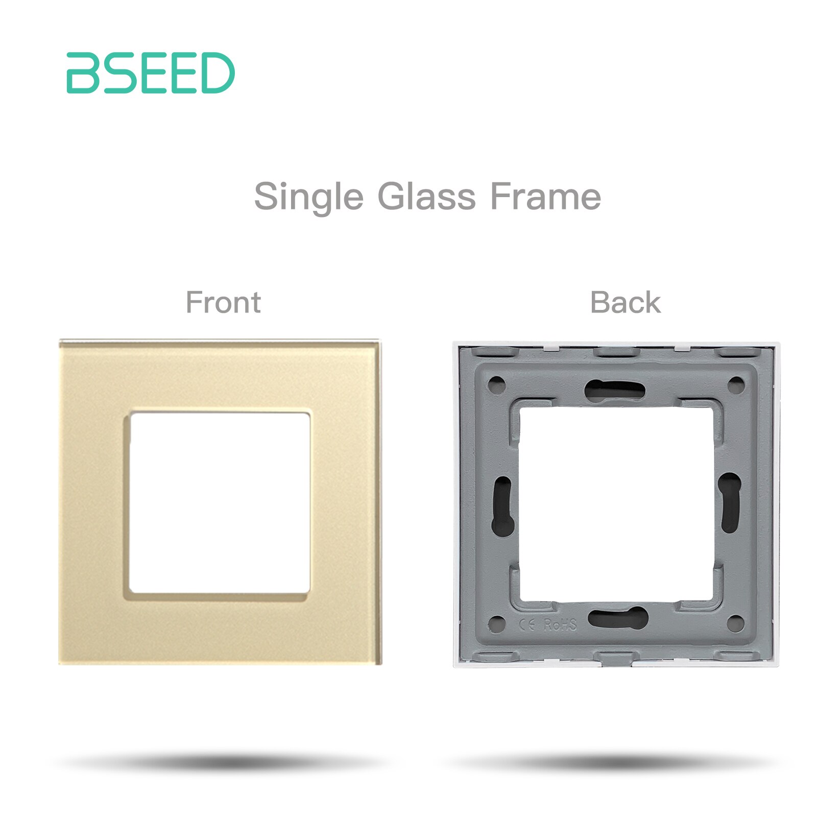 BSEED EU Standard Wall Glass Frame DIY Parts For Light Switch Sockets Metal Plate Included Crystal Panel Only 86/157/228mm: PURPLE