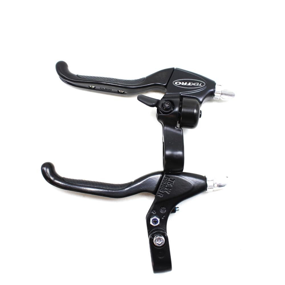 TEKTRO – ensemble de leviers de frein de vélo de route et vtt, argenté et noir, 2 doigts gauche et droit, avec sonnette, convient aux pièces de poignée de 22.2mm, CL530