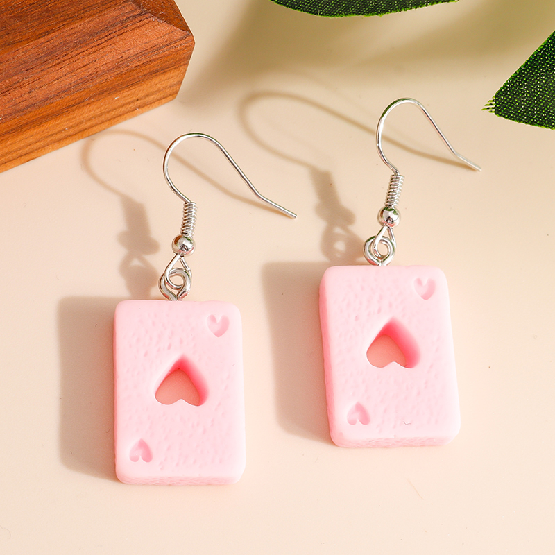 Cartoon 3D Hars Dobbelstenen Oorbellen Voor Vrouwen & Meisje Leuke Kinderen Snoep Kleur Bungelt Diy Sieraden: Roze