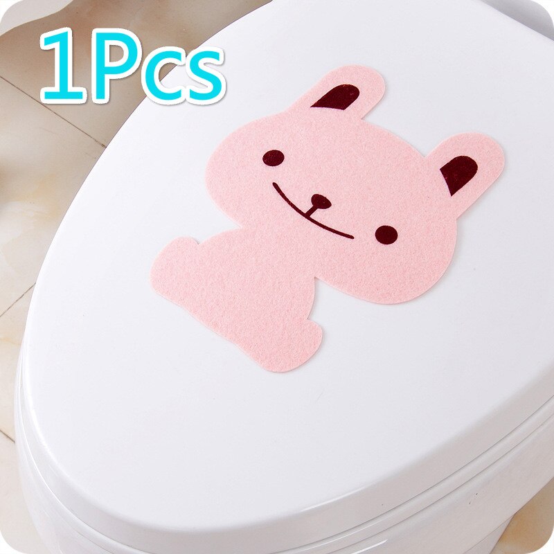 WC Toilet Stickers For Public Place Home Decoration Pattern Wall Decals Diy Cute Vinyl Mural Art Toilet Stickers: Rabbit 1Pcs