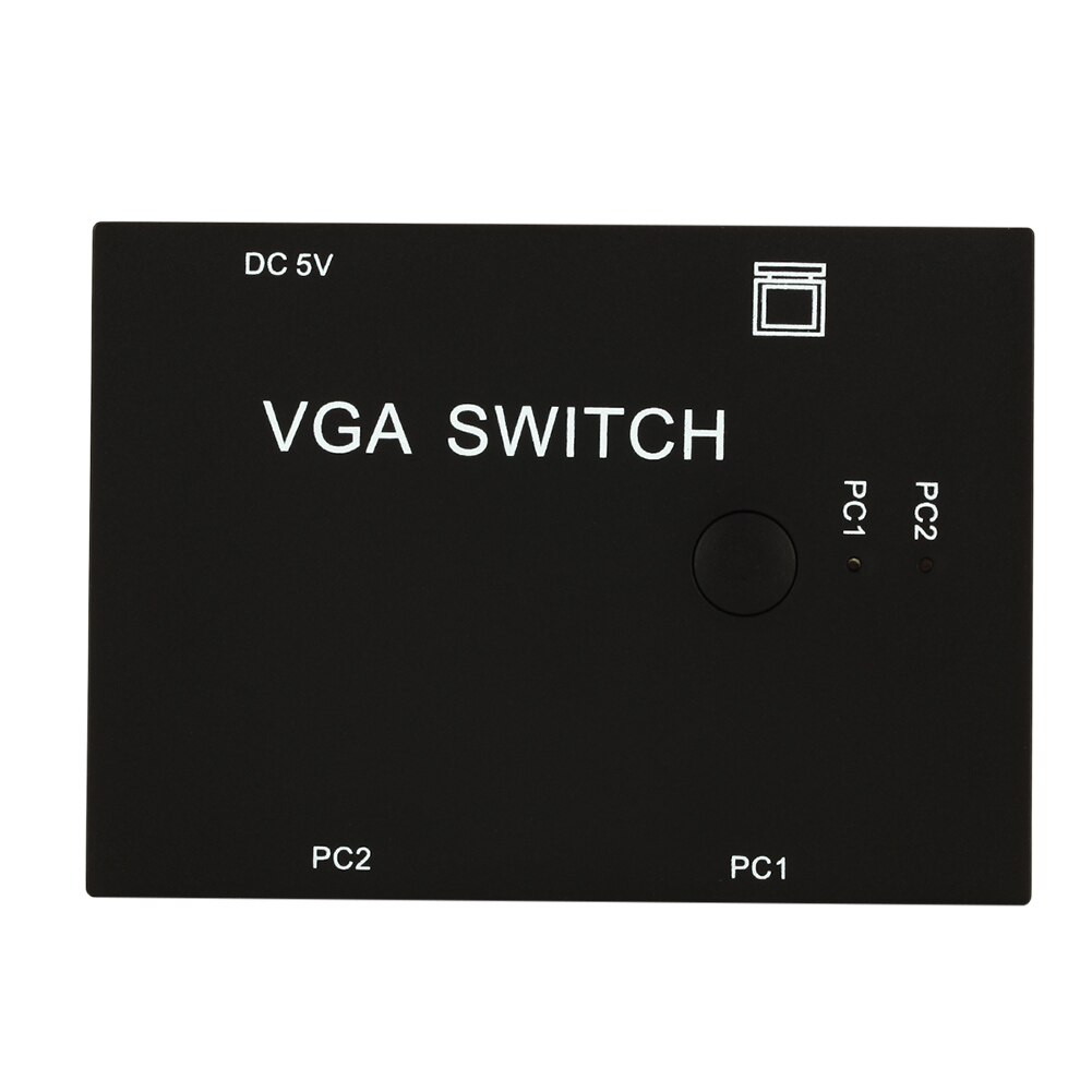 2 In 1 Out Switcher 2 Port VGA Switch Box VGA for Consoles Set-top Boxes 2 Hosts Share 1 Display for Notebook Projector Computer