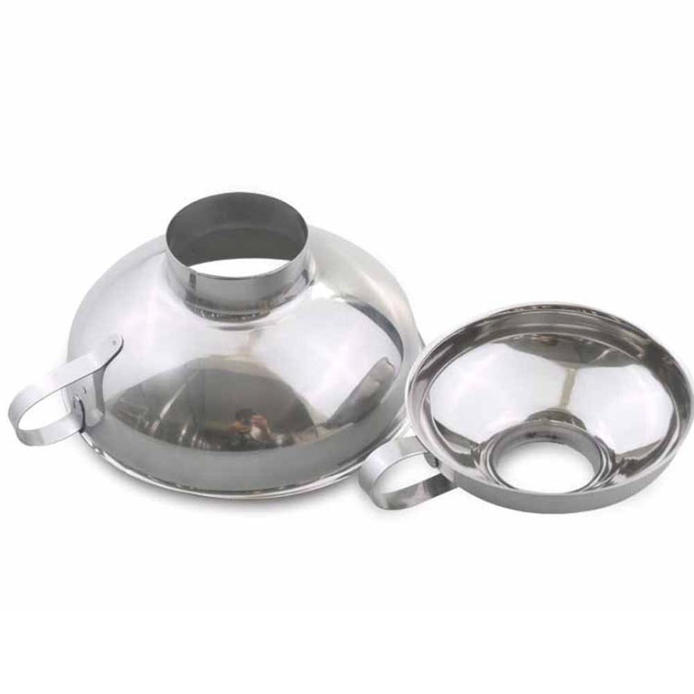1Pc de acero de boca ancha Canning embudo cereales de arroz utensilio de tolva de alimentación grande frasco de cocina embudos S6Q9