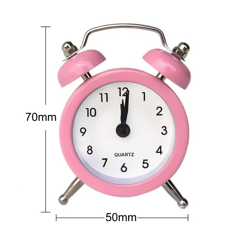 50mm petit réveil cloche réveil pour voyage Vintage analogique Mini horloge de bureau avec cloche Camping outils de plein air: A7