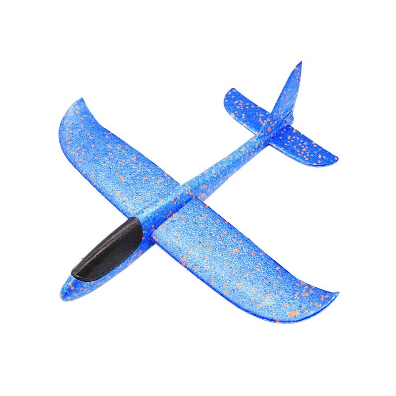 2 Stuks Voor Kinderen Hand Thg Model Vliegtuig: 1 Pcs 48Cm Hand Gooi Verlichting Up Flying Zweefvliegtuig Vliegtuig Glow Blue & 1 Pcs Diy Lu