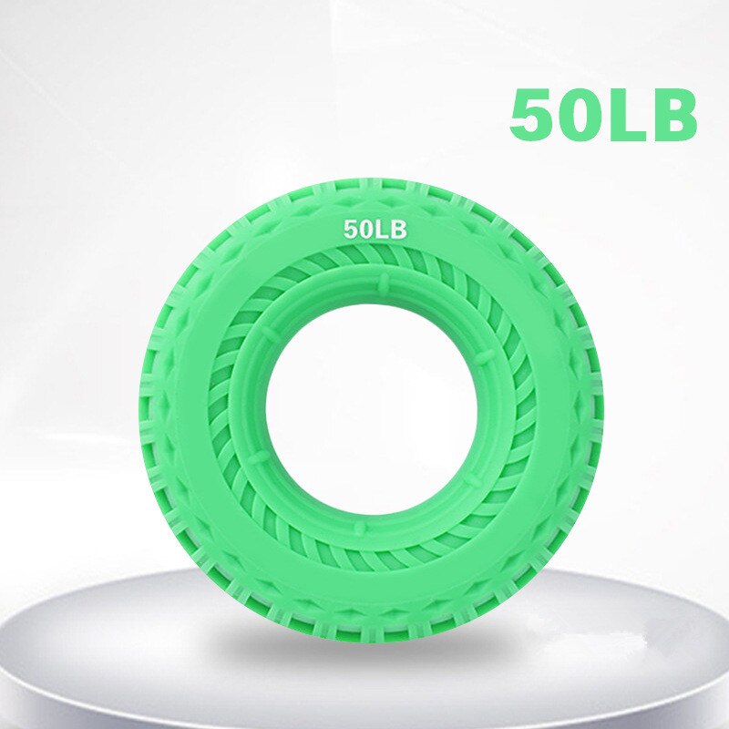 Silicone Portable Hand Grip Gripping Ring Carpal Expander Finger Trainer Grip Strength Rehabilitation Pow Stress Ring Ball: Green-50LB