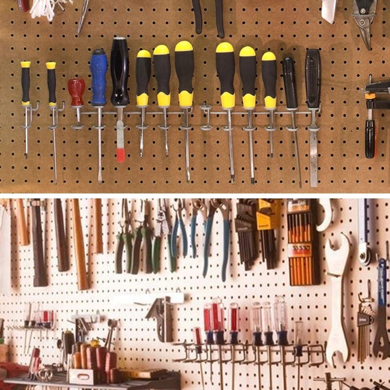 Pegboard krokar sortiment förvaring krokar system peg board verktyg hängare uppsättning garage kök verkstad arrangör verktyg krokar