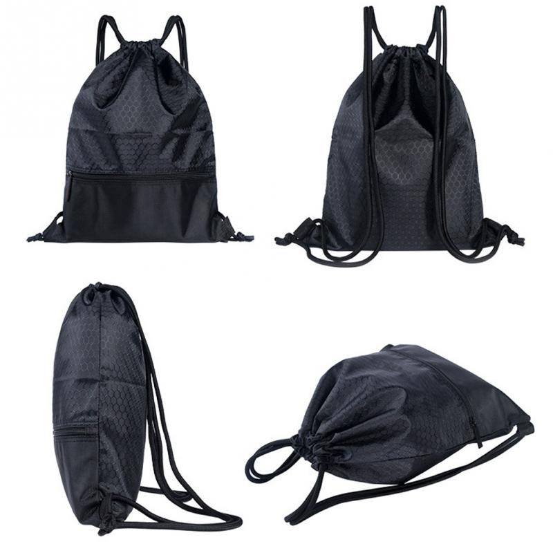 Bolsa deportiva para gimnasio, mochila sólida de nailon plegable con cierre de cordón, resistente al agua, para senderismo, Camping, Playa y natación