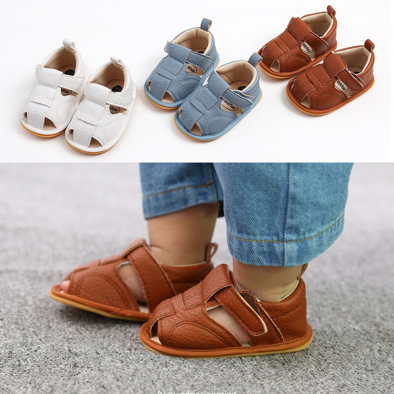 Zomer Schoenen Baby Jongens Meisjes Sandalen Zacht Leer Jongens Prewalker Zachte Zool Lederen Strand Sandalen Baby Peuter Schoenen
