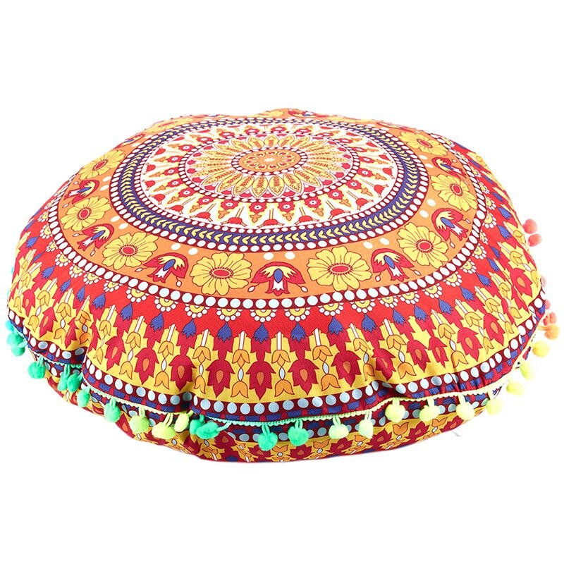 Indiska mandala golvkuddar runda bohemiska kuddar kuddar kuddfodral  #13: Default Title