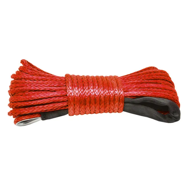 15m Winch Cable Kevlar Cable Towing Car Tow Strap Trailer Rope with Hook for ATV Off Road Accessories 7700lbs 3.5T: Red