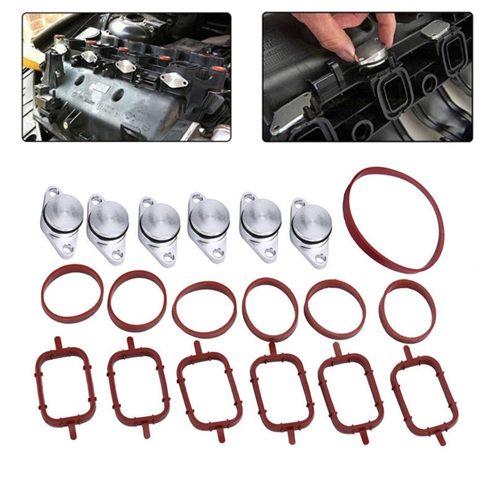 6 sæt 33mm bil auto swirl ventil udskiftning indsugning pakninger kit passer til bmw 320d 330d 520d 525d 530d si -a0136 bil tilbehør