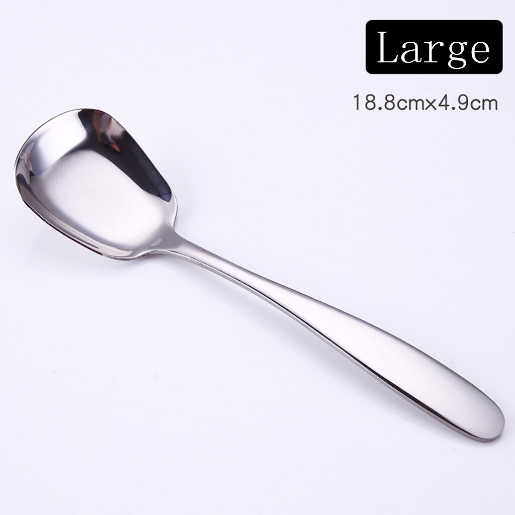 304 Stainless Steel Soup Spoons Table Spoons Dinner Rice Spoons Special Squar Small Spoon Cinnerware
