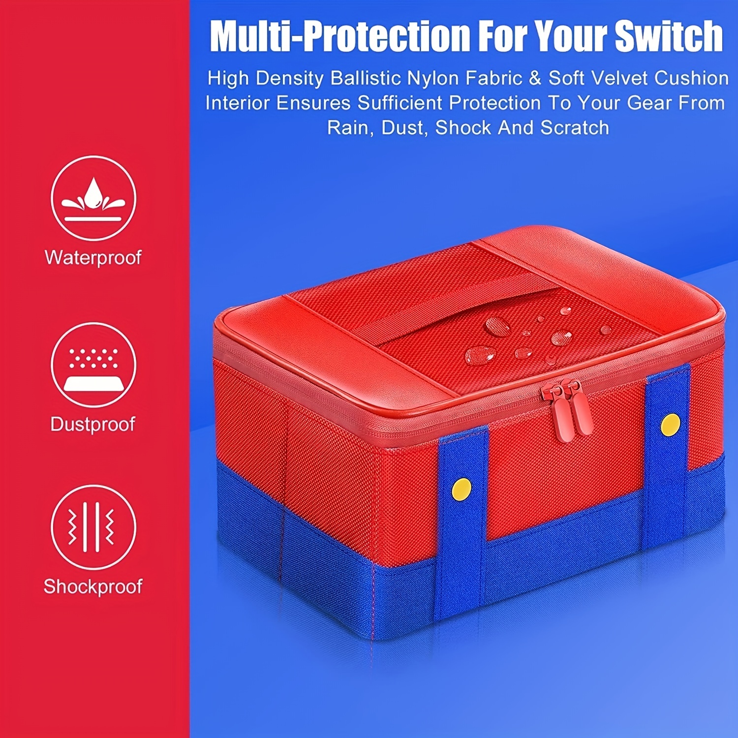 Storage Carrying Bag Compatible With Nintendo Switch/ OLED Soft Shell Protective Travel Case For Console Pro Controller: Red