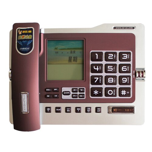 Business Vaste Telefoon Caller Id Telefoon Pbx Kantoor Telefoon Thuis Vaste Zwarte Koffie Mute Grote Led Scherm: wine