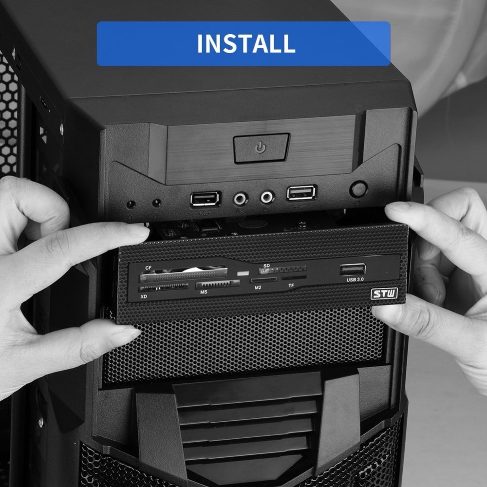 5.25 Inch Interne Kaartlezer Voor Computer Met Usb 3.0 Sd Micro Sd Cf Xd Ms M2 Tf Voorpaneel all In 1 Geheugenkaartlezer