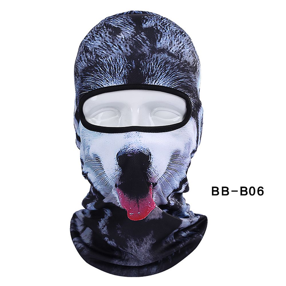 Cagoule animale 3D chien de chat | Vélo, Snowboard, bonnet Skullies, casque, doublure, chapeau d'hiver, masque complet pour femmes et hommes: BB-B06