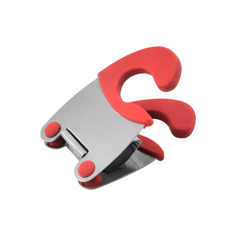 Pinces latérales en acier inoxydable, porte-cuillère Anti-brûlure, Gadgets de cuisine, spatule Portable, porte-cuillère, accessoires de cuisine: Rouge