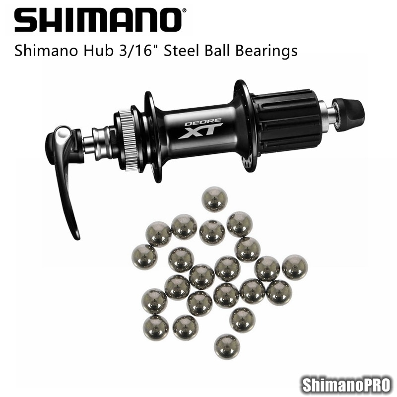 Shimano Hubs, rodamientos de bolas de acero de 3/16 "para cojinetes de cubo delantero y de cono