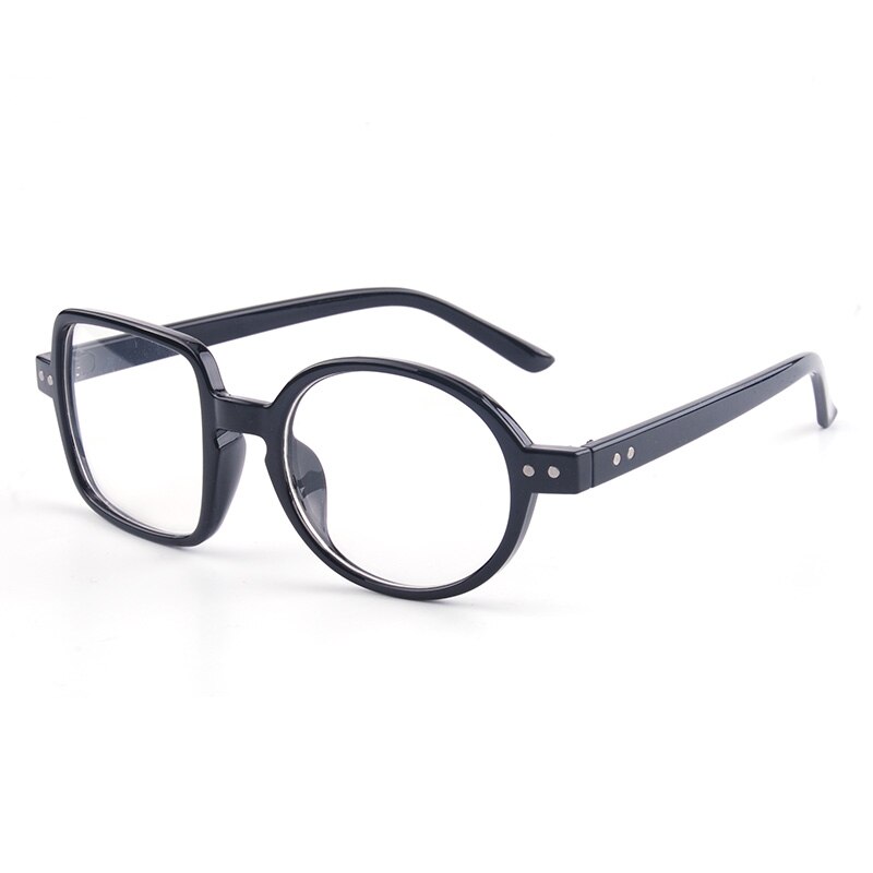 CUBOJUE Transparent Glasses Women Men Ultra-light Non-prescription Eyeglasses Frame One Round One Square Clear Lens: shiny black