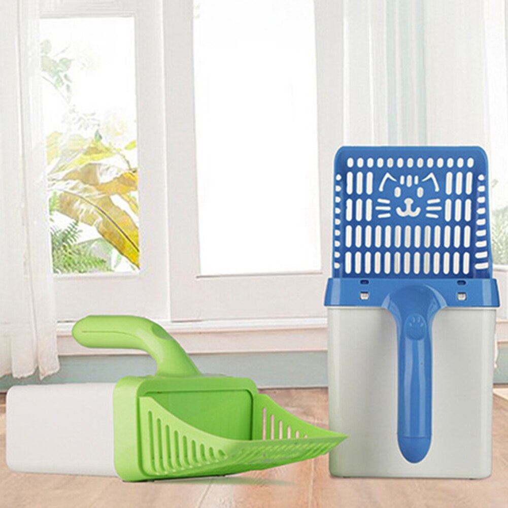 Integrated Cat Litter Shovel with Bucket Pet Hollow Neater Scoop Toilet Products Cat Sand Cleaning Products Toilet