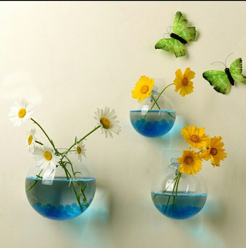 Hage forsyninger vegg blomsterpotte hengende glass ball vase blomsterplanter potter terrarium container dekorasjon: 10cm