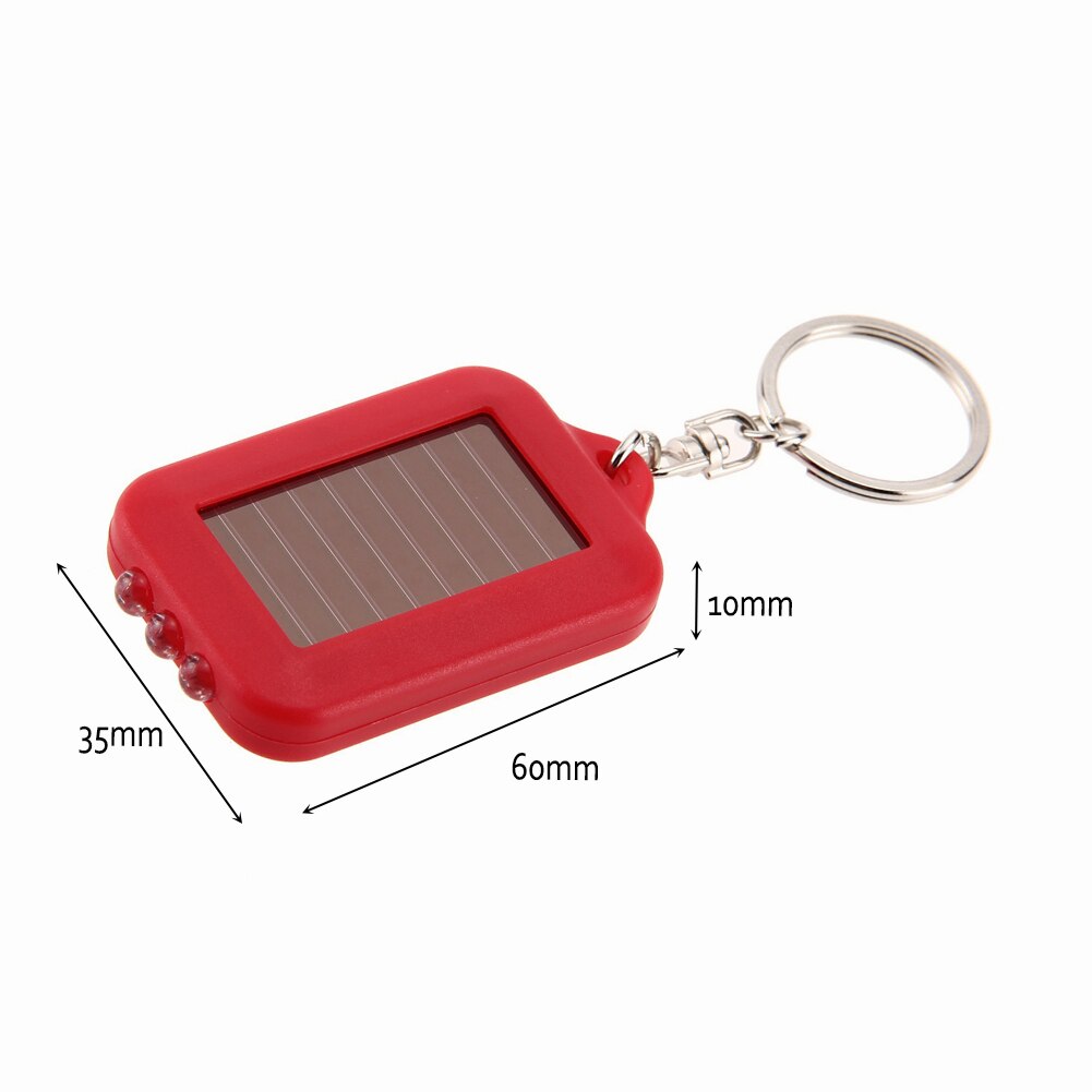 Mini Solar Power 3 LED Light Keychain Keyring Torch Outdoor Portable Flashlight Tools Ooutdoor Light Emergency Light