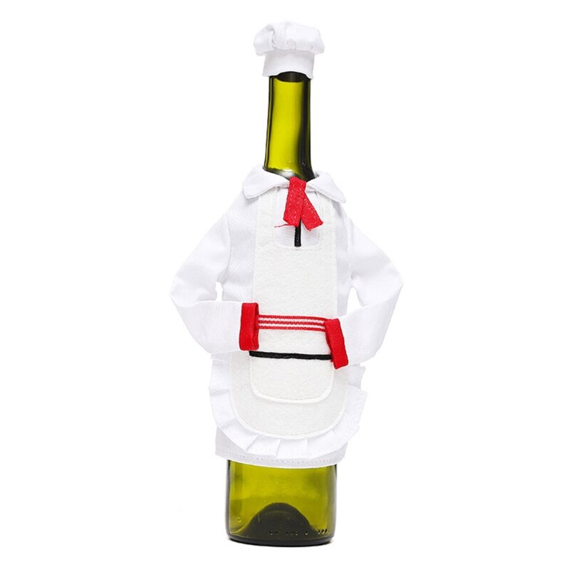 Housse pour bouteille de vin de noël créative, sac décoratif pour Mini chapeau de Chef drôle, pochette pour bouteille de Champagne, de fête