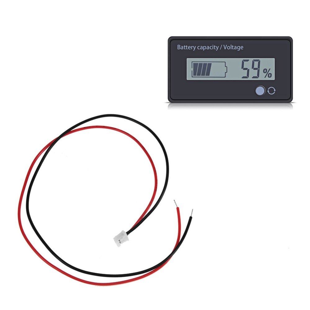 LCD Screen attery Indicator 12V Lead Acid Battery Fuel Gauge Voltameter Indicator Meter LCD Screen With Buckle