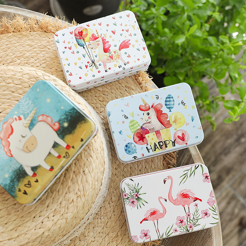 Enfant fête fournitures 1 pièces Flamingo licorne bonbons boîte décoration de mariage bébé douche fête Bachelorette fête décoration. Q