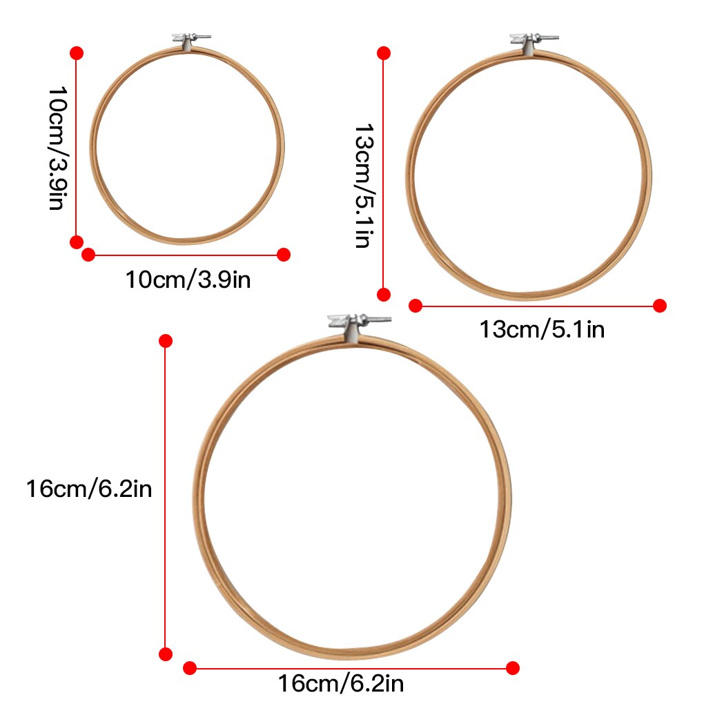 1PC 10cm 13cm 16cm Embroidery Cross-Stitch Wooden Frame Hoop Circle Embroidery Shed DIY Hand Craft Sewing Needwork Tool