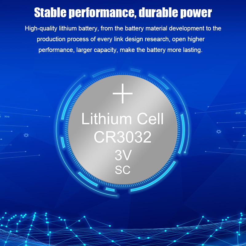 2 stk/parti  cr3032 3032 3v knap lithium batteri til pandelampe, adgangskort, kraftigt lys lommelygte