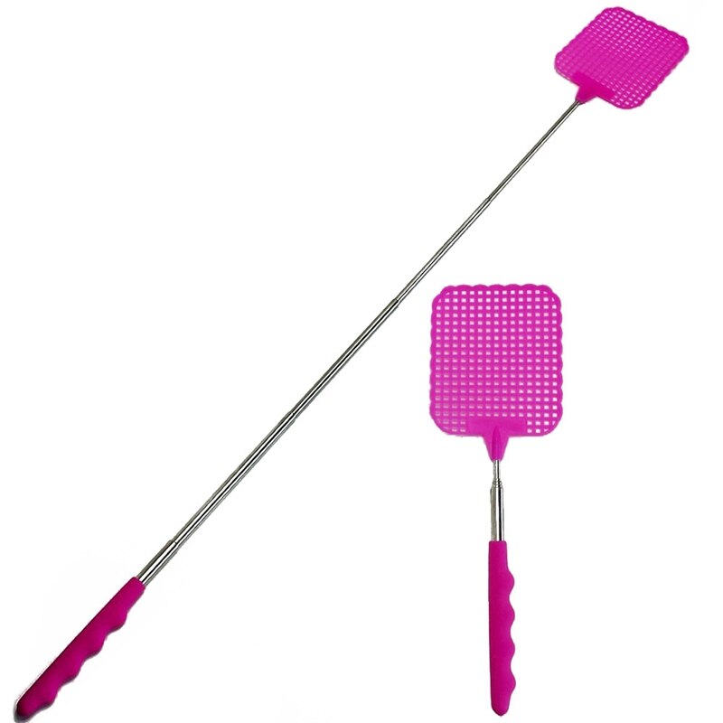 Flyswatter Fly Tapper Mosquito Insects Swatter Telescopic Up to 73 cm Pink & Oil Sprayer Dispenser Bottle 7 Oz / 210 Ml