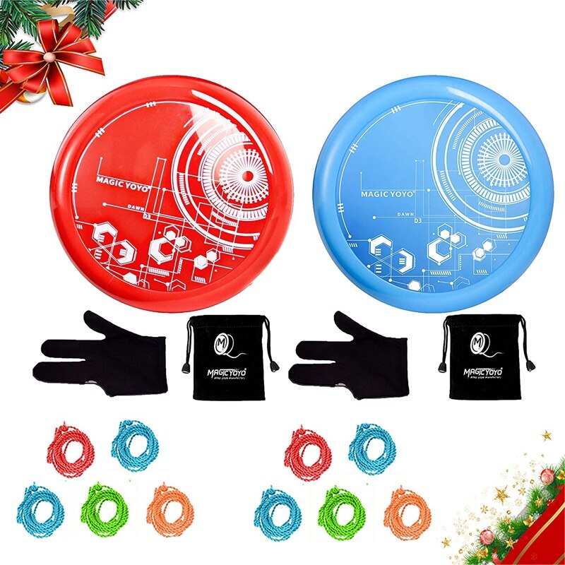 MAGICYOYO Looping Yoyos For Kids,Pack Of 2 Responsive Yoyos D3 Loop Yoyo Ball With 10 Yoyo Strings,Yoyo Gloves,Yoyo Bags