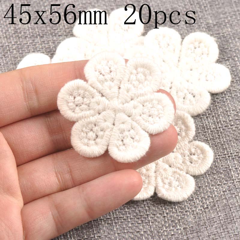 Garniture en maille avec appliques en dentelle blanche, fleur pour coudre sur tissu Guipure, fournitures de mariage, décoration de la maison: Sans nickel blanc