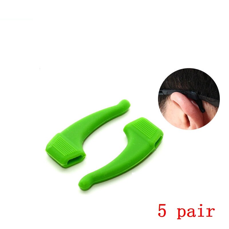 ZRHUA 5 Pair Eyeglass Anti-slip Earmuffs Silicone Holder Spectacle Glasses Eyewear Accessories Glasses Anti-slip Ear Hooks: green