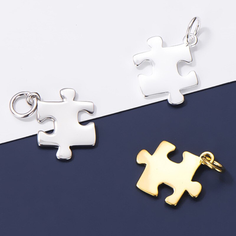 925 Sterling Zilveren Puzzel Cirkel Charms Ketting Decoation S925 Zilver Dangler Hanger Diy Sieraden Maken