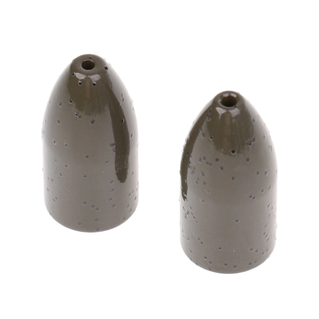 2-6Pcs/set Fishing Tungsten Weights Copper Alloy Weight Bullet Shape Sinkers Flipping/Worm Weights 5.3g-28g: Green Pumpkin 21g 2