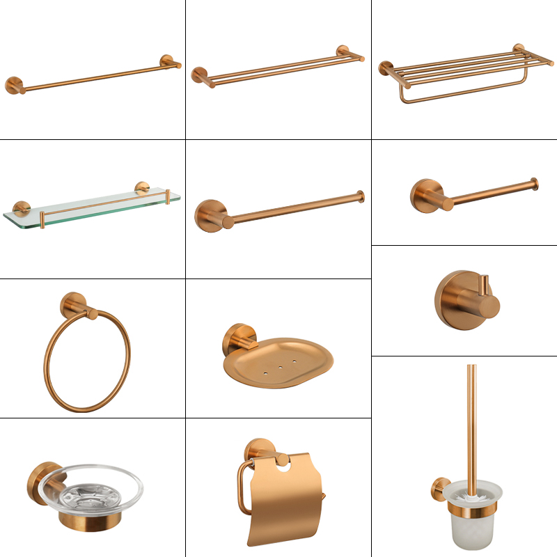 Badkamerbeslag 304 roestvrij staal roségoud handdoekenrek toiletrolhouder zeephouder handdoekstang toiletaccessoires