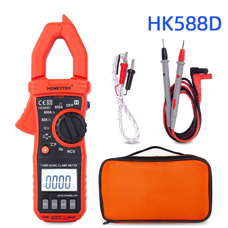 True RMS Digital multimeter dc current clamp meter esr capacitor tester auto range clamp multimeter: HK588D