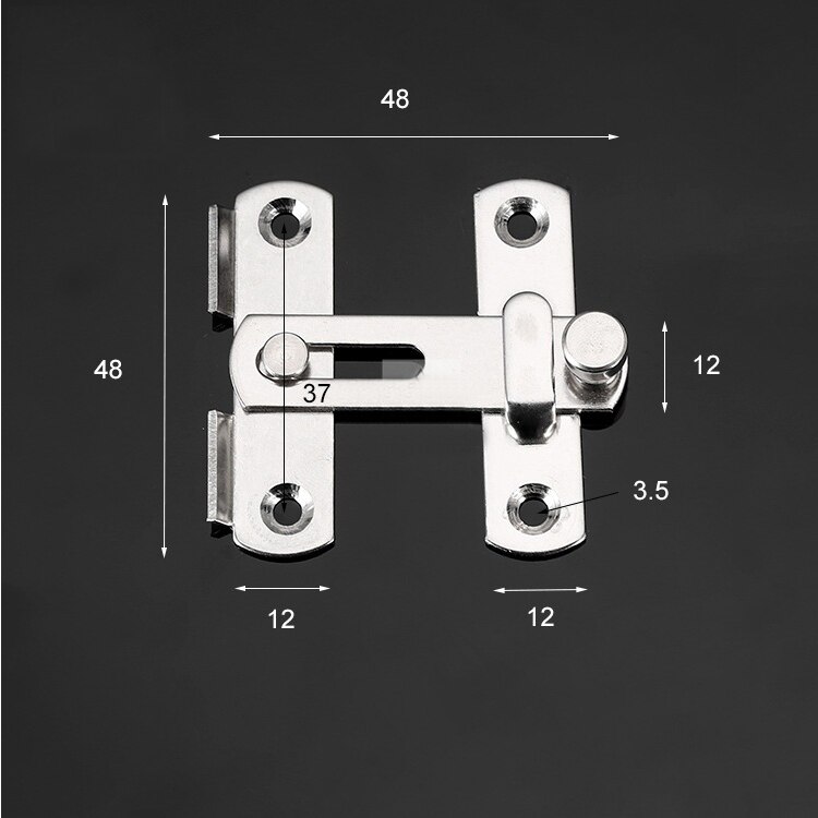 2 Inches Anti Corrosion Home For Pet Cage Sliding Door Hasp Latch Lock Stainless Steel Window Room Security Multifunction
